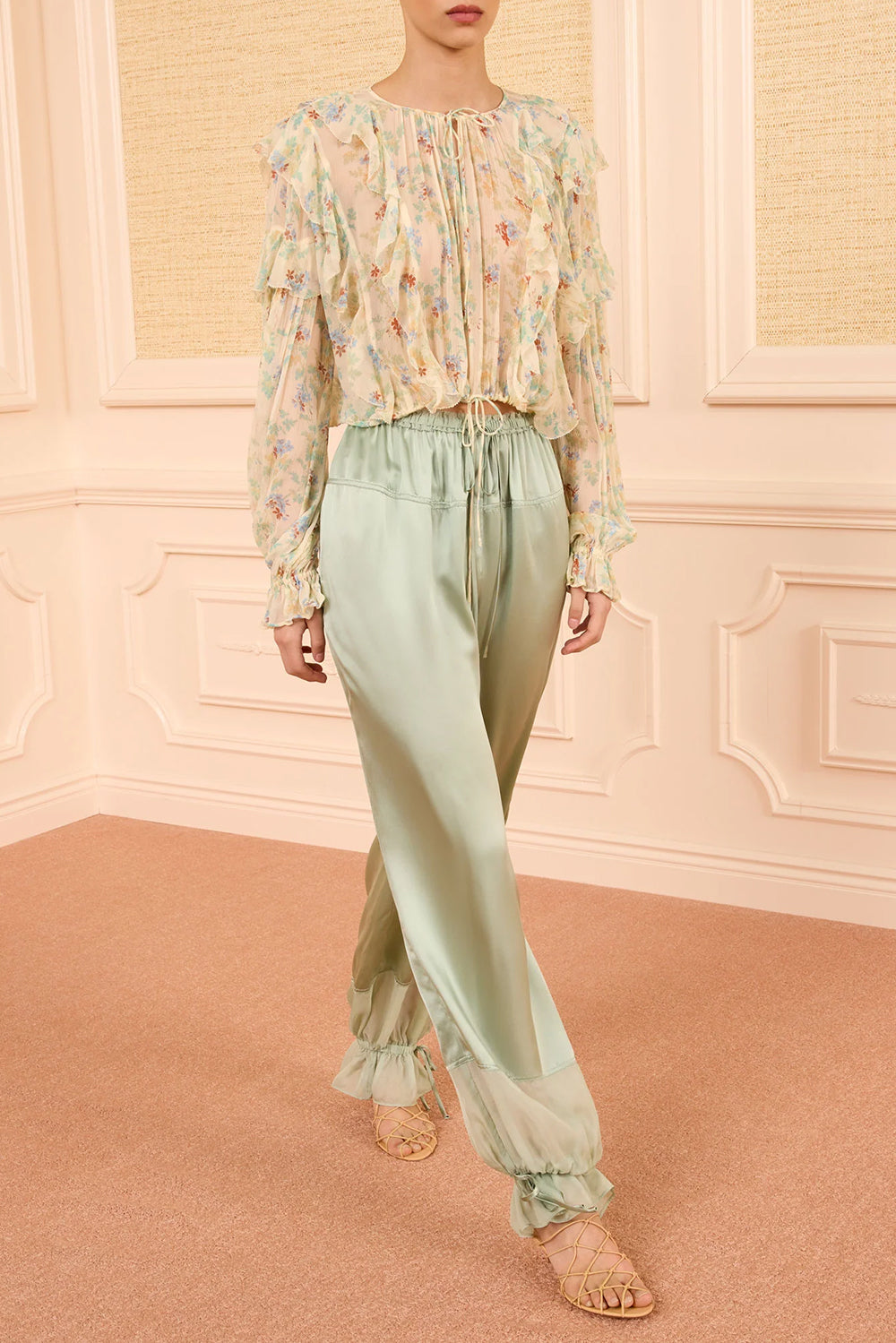 Delfina Silk Blouse in Moon Petal
