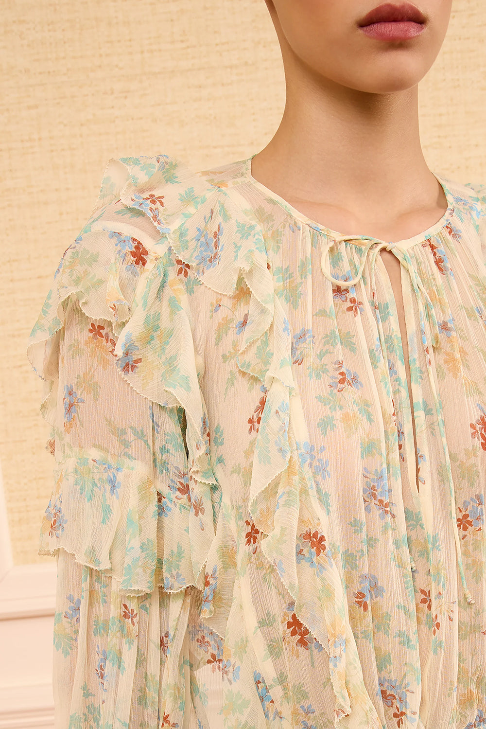 Delfina Silk Blouse in Moon Petal