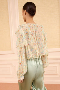 Delfina Silk Blouse in Moon Petal