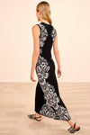 Liana Jacquard Long Dress in Noir