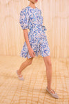 Rosalie Short Sleeve Mini Dress in Ciel