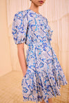 Rosalie Short Sleeve Mini Dress in Ciel