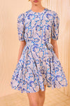 Rosalie Short Sleeve Mini Dress in Ciel