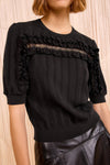 Salima Short Sleeve Knit in Noir