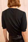 Salima Short Sleeve Knit in Noir