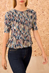 Samira Multicolor Short Sleeve Top in Oasis