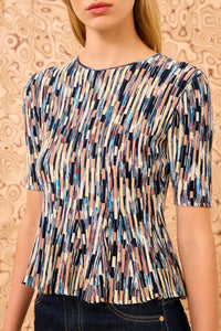 Samira Multicolor Short Sleeve Top in Oasis