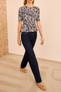 Samira Multicolor Short Sleeve Top in Oasis