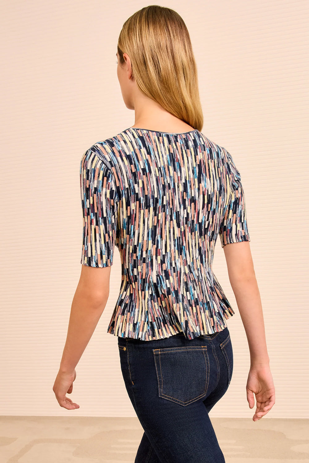 Samira Multicolor Short Sleeve Top in Oasis