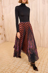 Shayna High Waist Pleated Midi Skirt in Amethyst