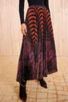 Shayna High Waist Pleated Midi Skirt in Amethyst