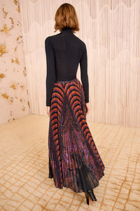 Shayna High Waist Pleated Midi Skirt in Amethyst