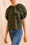 Talie Silk Short Sleeve Blouse in Desert Jasper