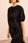 Vayda Short Sleeve Top in Noir
