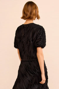 Vayda Short Sleeve Top in Noir