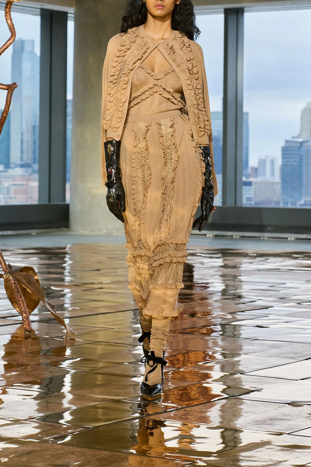 Maryel Knit Long Sleeve Cardigan in Camel Melange – Krista K Boutique