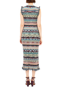Ajak Sleeveless Knit Midi Dress in Azurite