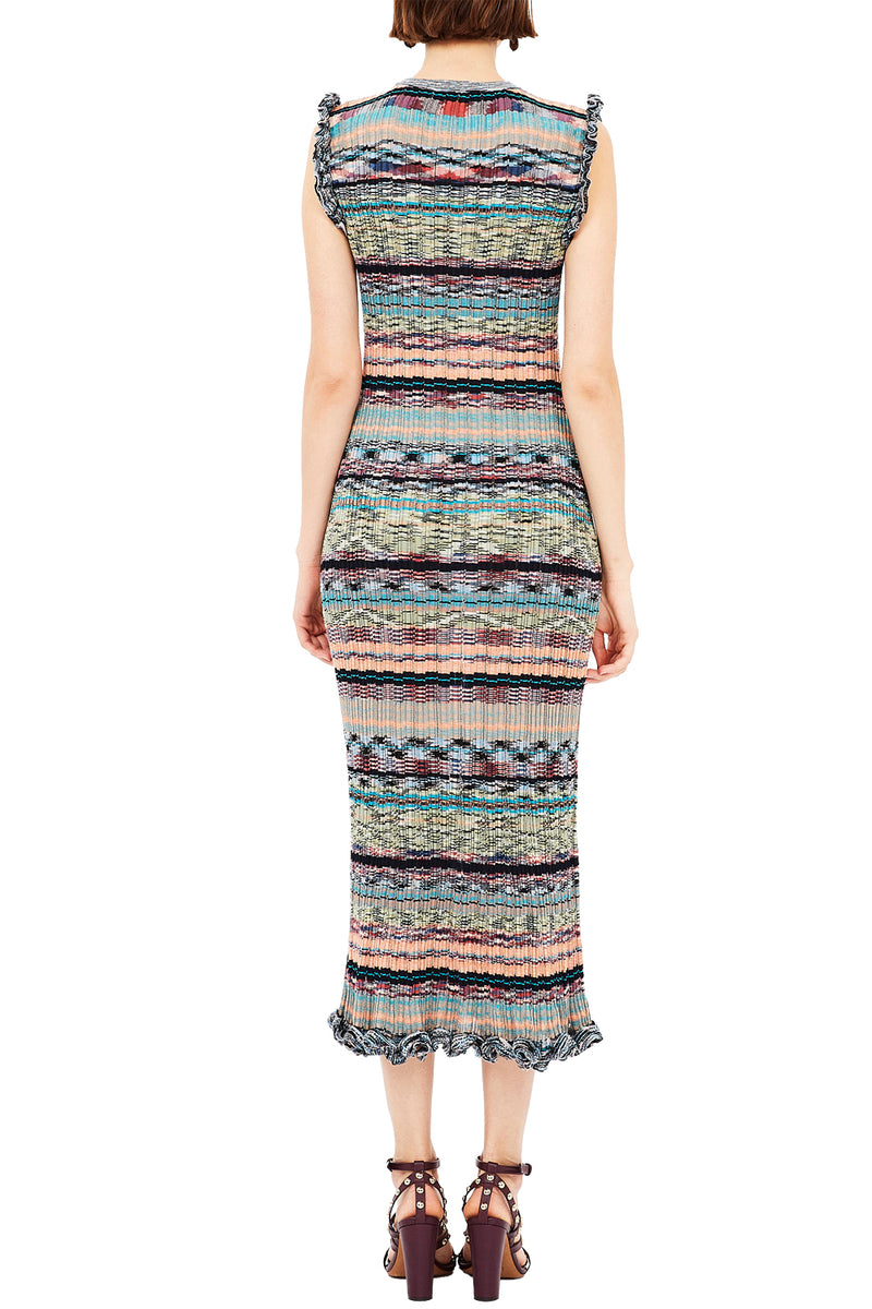 Ajak Sleeveless Knit Midi Dress in Azurite