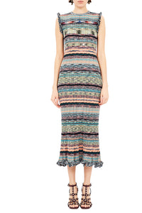 Ajak Sleeveless Knit Midi Dress in Azurite