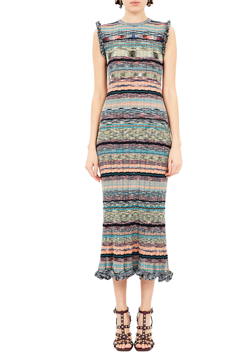 Ajak Sleeveless Knit Midi Dress in Azurite