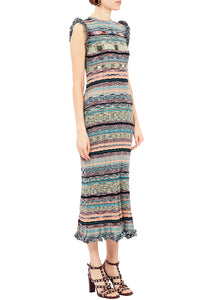 Ajak Sleeveless Knit Midi Dress in Azurite
