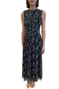 Celestina Sleeveless Silk Dress in Nightshade