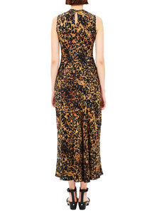 Clea Sleeveless Bias Midi Dress in Savannah