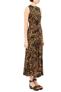 Clea Sleeveless Bias Midi Dress in Savannah