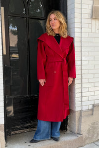 Rory Wool Coat in Cerise
