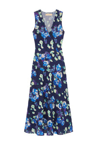 Elowen Silk Dress in Evening Bloom