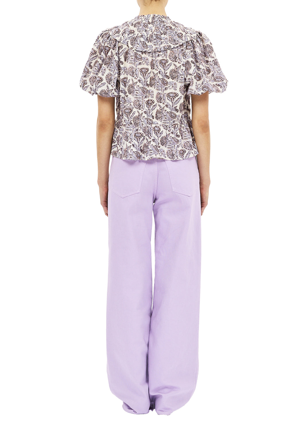 Elvie Short Sleeve Cotton Top in Meadow