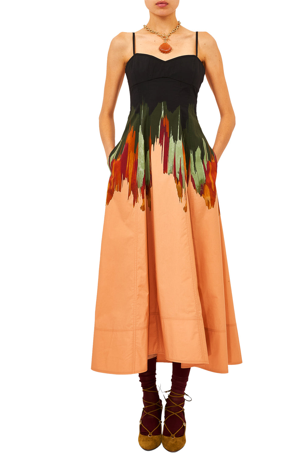 Fiora Cami Cotton Dress in Agate