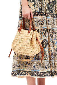 Gio Raffia Crossbody in Natural