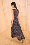 Kiana Sleeveless Midi Dress in Noir