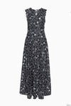 Kiana Sleeveless Midi Dress in Noir