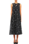 Kiana Sleeveless Midi Dress in Noir