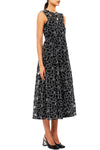 Kiana Sleeveless Midi Dress in Noir
