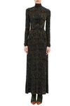 Koa Jersey Ruched Front Turtleneck Dress in Desert Jasper