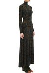 Koa Jersey Ruched Front Turtleneck Dress in Desert Jasper