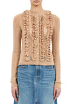 Maryel Knit Long Sleeve Cardigan in Camel Melange