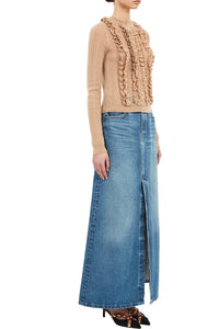 Maryel Knit Long Sleeve Cardigan in Camel Melange