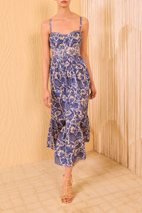 Nadine Cami Midi Dress in Ocean