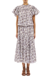 Nessa Cotton Midi Skirt in Meadow