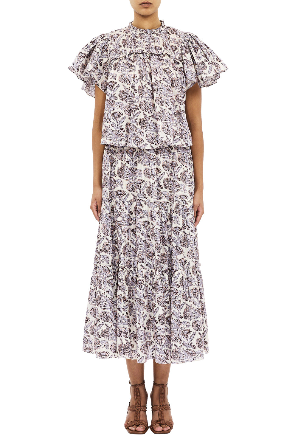 Elvie Short Sleeve Cotton Top in Meadow