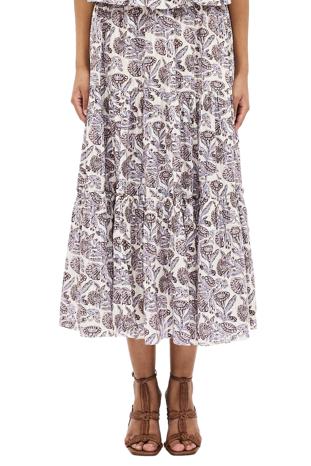 Nessa Cotton Midi Skirt in Meadow