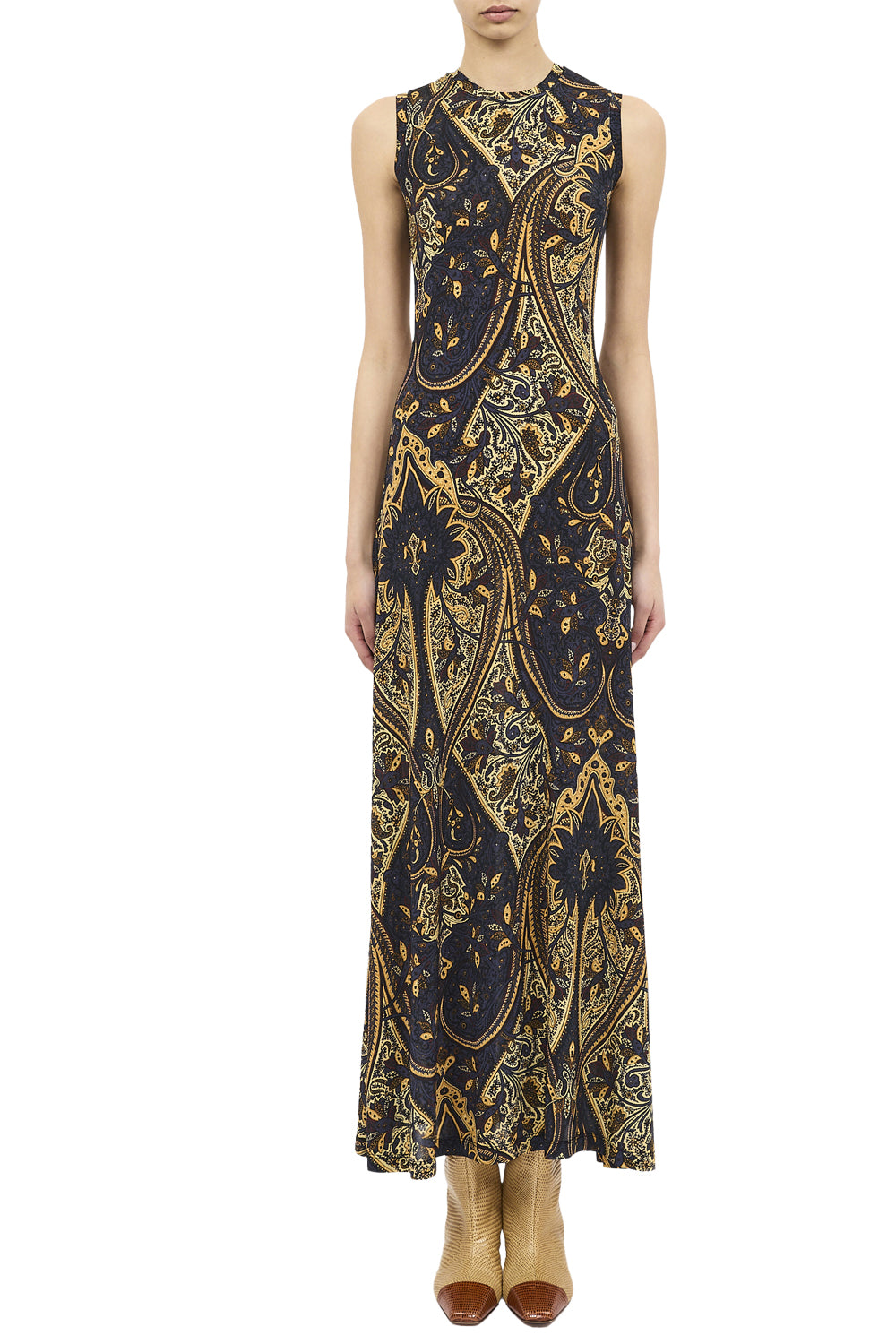 Orla Sleeveless Jersey Dress in Twilight Paisley