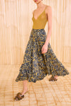 Sabina Faux Wrap Skirt in Luna