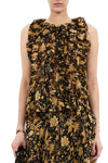 Sabra Sleeveless Cascading Ruffle Top in Forsythia