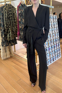 Elea Draped Front Jacket in Noir
