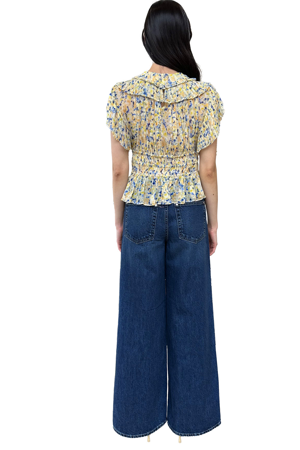 Athene Silk Top in Daffodil